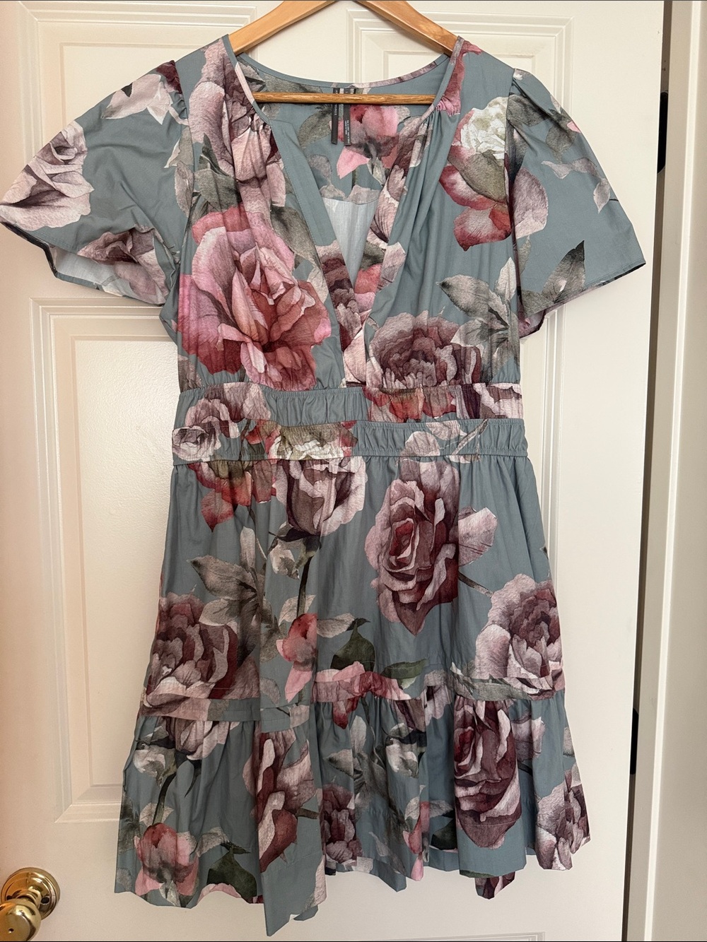 LoverlyGrey x Anthropologie Dusty Blue somerset mini dress